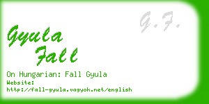 gyula fall business card